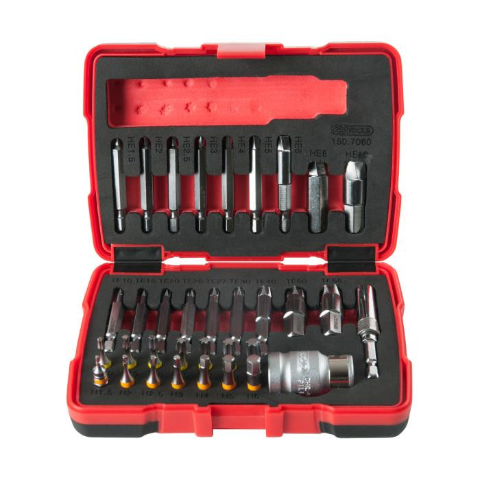 Jeu d'extracteurs de vis à six pans creux et Torx 1/4" + 10 mm, 34 pcs Jeu d'extracteurs de vis à six pans creux et Torx 1/4" + 10 mm, 34 pcs